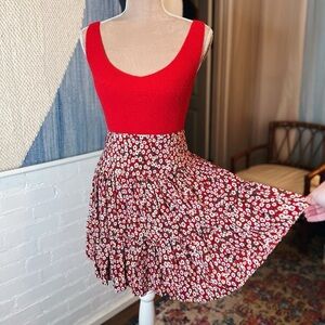 Natural Life Red Daisy Mini Skirt